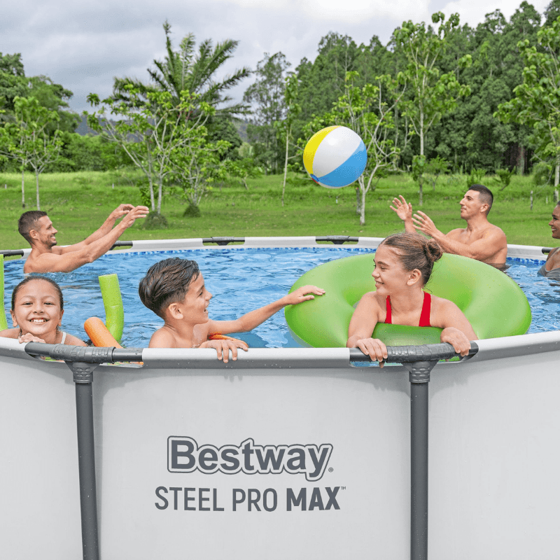 Piscine hors sol tubulaire ronde Bestway Steel Pro Max 427 x 84 cm gris clair - miniature 2
