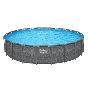 Piscine hors-sol tubulaire ronde Bestway Power Steel 671x132 gris clair - miniature 2