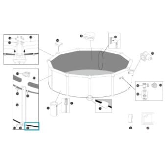 Rail inferieur en pvc pour piscine hydrium 549 m × 132 m - miniature 2