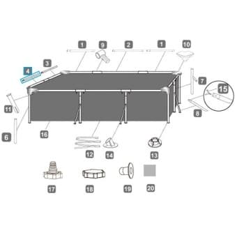 Rail horizontal d pour piscine Steel Pro 300 × 200 × 65 cm - miniature 3