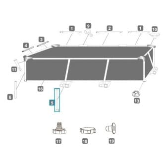 Pied vertical en t pour piscines Steel Pro Bestway 259 × 170 × 61 cm - miniature 3