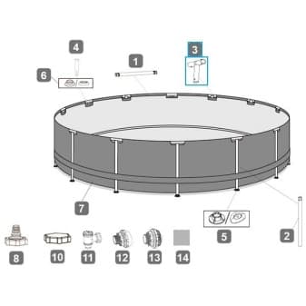 Connecteur t pour piscine Power Steel Bestway 549 × 132 cm ronde - miniature 3