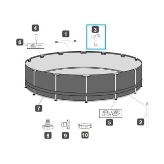 Connecteur t pour piscine Steel Pro MAX Bestway 366 × 76 cm ronde - miniature 3