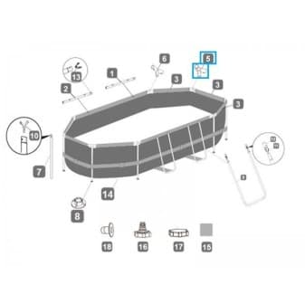 Connecteur t e pour piscine Power Steel Bestway 305 × 200 × 84 cm ovale - miniature 2