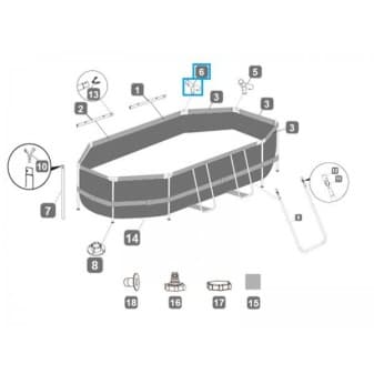 Connecteur t f pour piscines Power Steel Swim Vista series Bestway - miniature 3