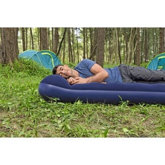 Matelas gonflable de camping 1 personne avec pompe a pied intégrée
