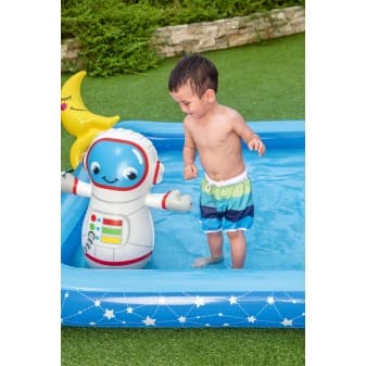 Aire de jeux little astronaut 228 × 206 × 84 cm toboggan punching ball jeux danneaux 2 frisbee - vue 1