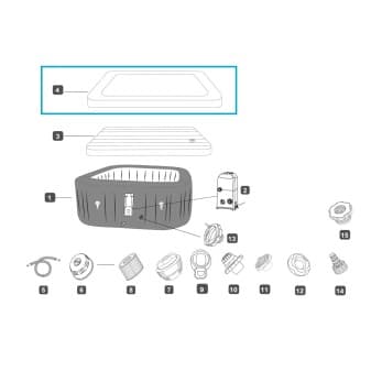 Enveloppe de couverture similicuir pour lay z spa rome maxhold energysense ultrafit AirJet 7 201 × 201 × 71 cm - vue 1